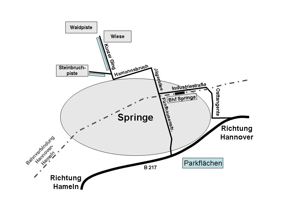 Anfahrtskizze Alpines Skigebiet Springe